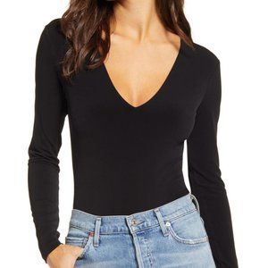 Deep V-Neck Long Sleeve Bodysuit by Leith